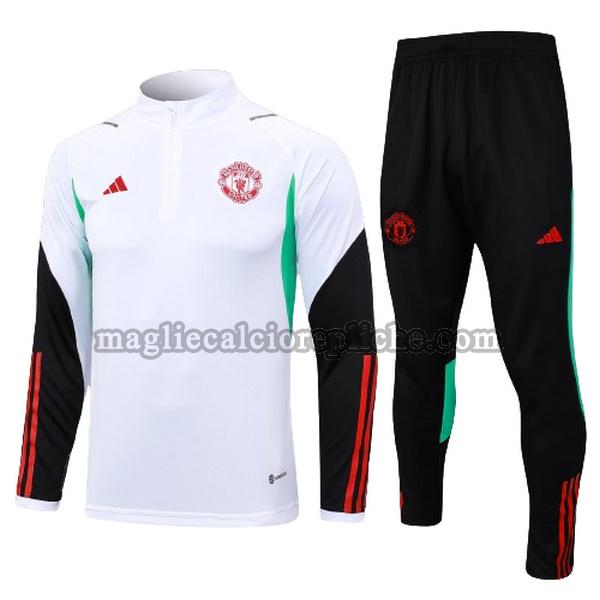 tute calcio bambino manchester united 23 24 completo nero bianco