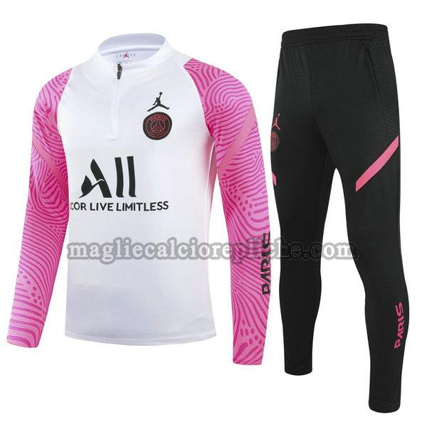 tute calcio bambino psg 2021 2022 completo bianco rosa