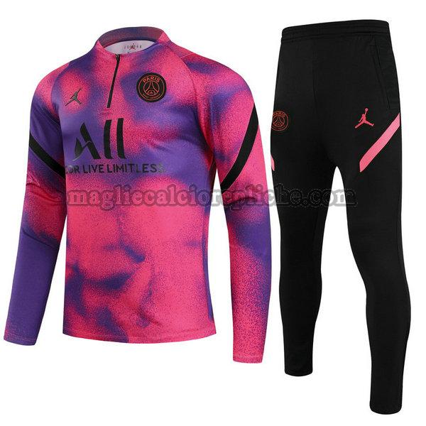 tute calcio bambino psg 2021 2022 completo rosa blu