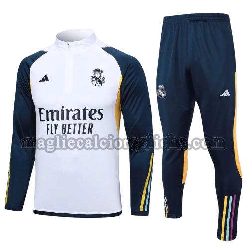 tute calcio bambino real madrid 2023 24 completo bianco