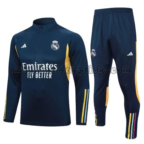 tute calcio bambino real madrid 2023 24 completo blu