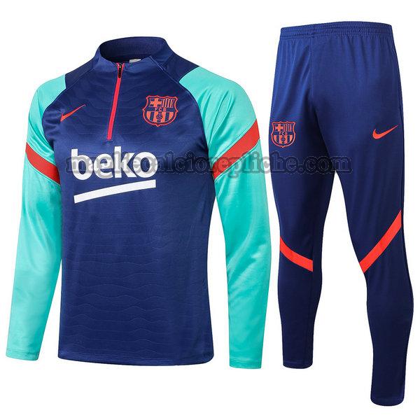 tute calcio barcellona 2021 2022 completo blu verde