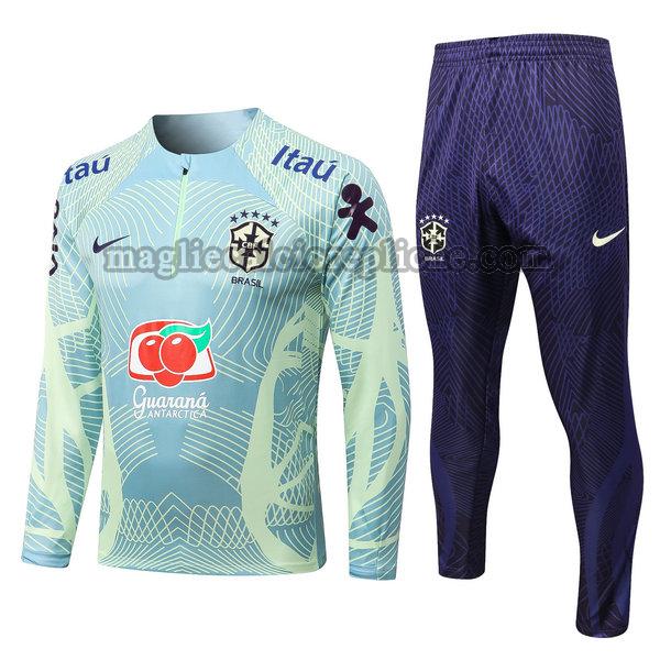 tute calcio brasile 2022 23 completo verde blu