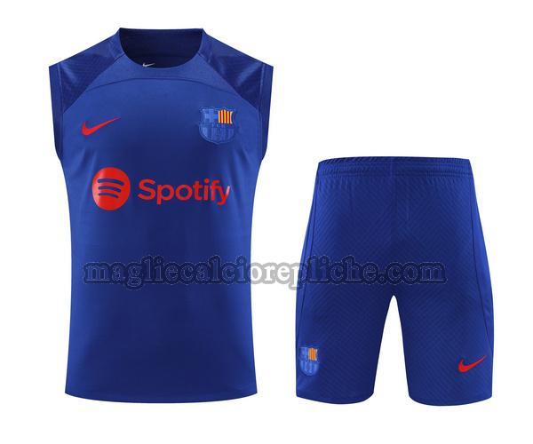 vest maglie calcio barcellona 2023 2024 completo blu