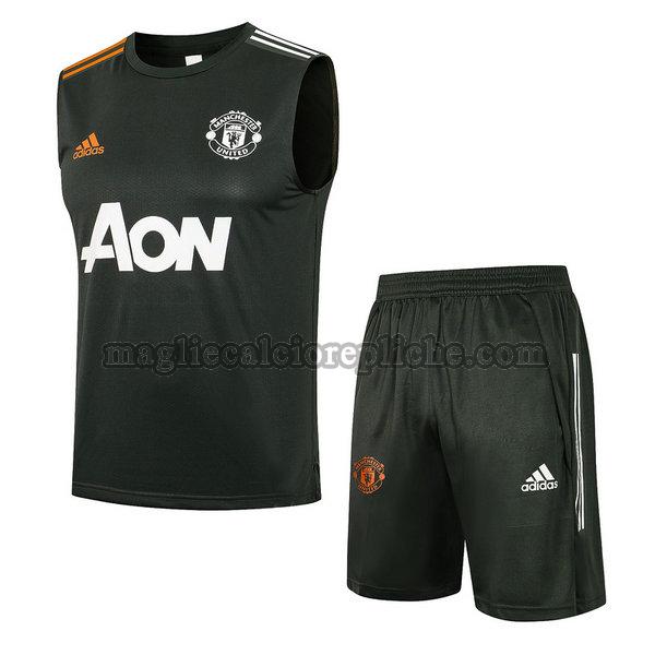 veste calcio manchester united 2021 2022 completo nero