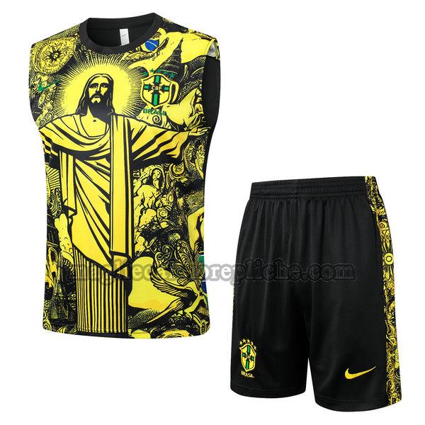 vests calcio brasile 2024 completo giallo