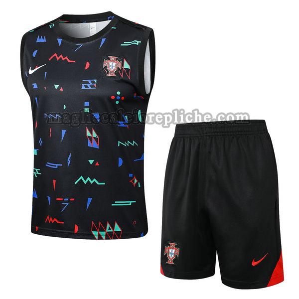 vests calcio portogallo 2024 completo nero